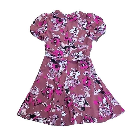 Karl Lagerfeld x Impulse Macys Chiffon Floral Print split Collared Dress - Picture 11 of 14